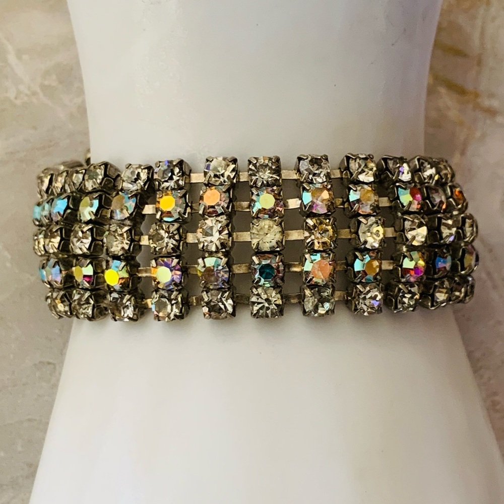 Aurora Borealis AB Rhinestone Crystal Bracelet Vintage